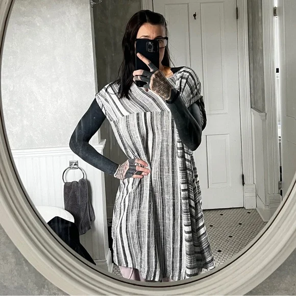 Free People | Dresses | Free People Linen Blend Striped Tunic Dress Small  Nwot | Poshmark